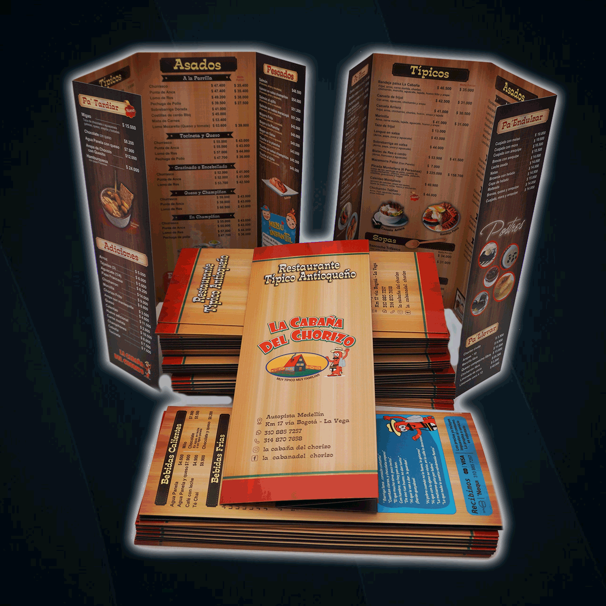 Impresos cartas de mesa Restaurante